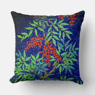 Vintage Japanese Fabric - Berries and Leaves Cushion