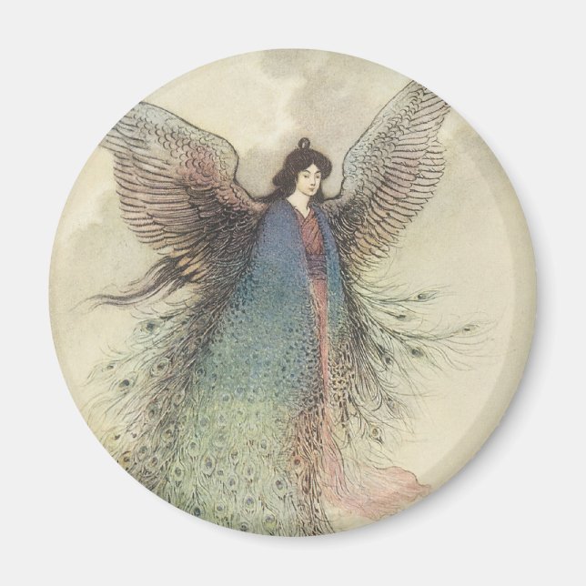 Vintage Japanese Fairy Tale, The Moon Maiden Magnet (Front)