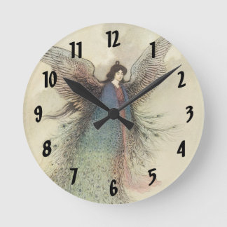 Vintage Japanese Fairy Tale, The Moon Maiden Round Clock
