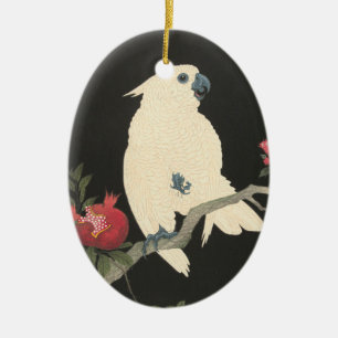 Vintage Japanese Fine Art Cockatoo Ceramic Tree Decoration