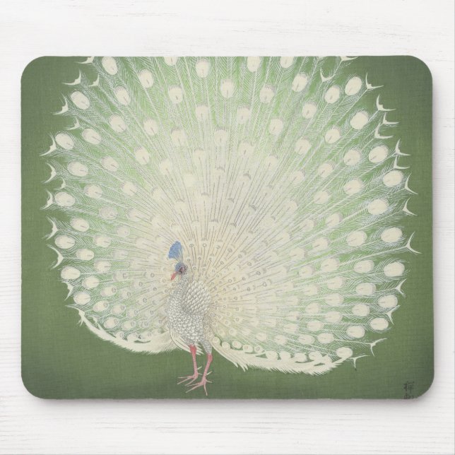 Vintage Japanese Fine Art | Peacock Mouse Mat (Front)