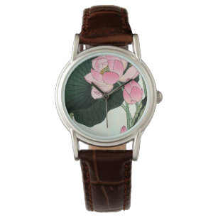 Vintage Japanese Fine Art - Pink Lotus Flower Watch