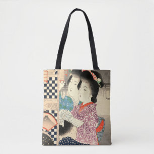 Vintage Japanese Firefly Cage - Ukiyo-e Tote Bag