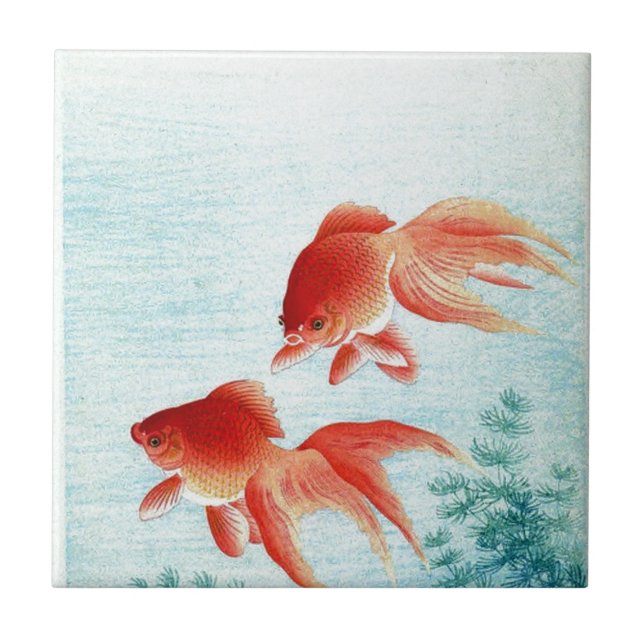 Vintage Japanese Fish Print Tile (Front)