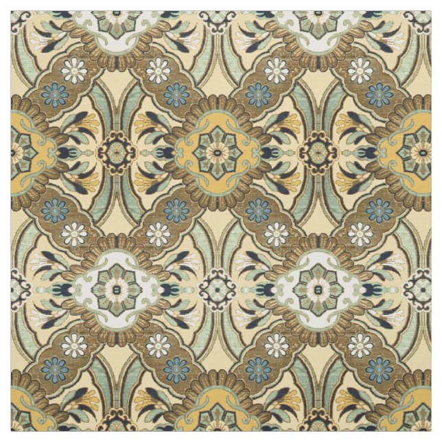 Vintage Japanese Floral Brocade Pattern Fabric (Swatch)