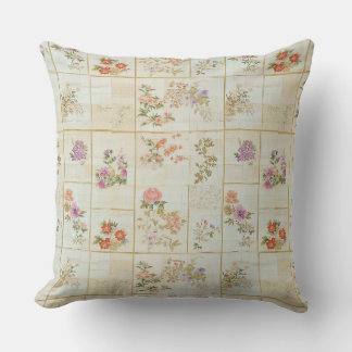 Vintage Japanese Floral Kimono Patchwork Cushion