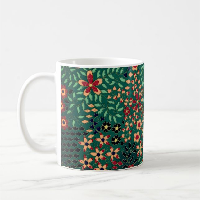 Vintage Japanese floral pattern Coffee Mug (Left)