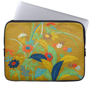 Vintage Japanese Floral Wildflower G.A. Audsley Laptop Sleeve
