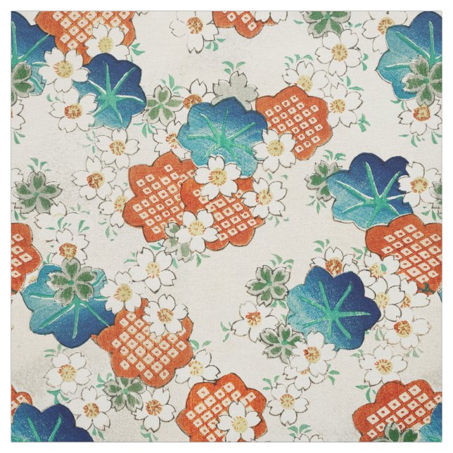 Vintage Japanese flower pattern Fabric (Swatch)