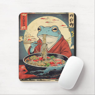 Vintage Japanese Frog Ramen for foodies  Mouse Mat