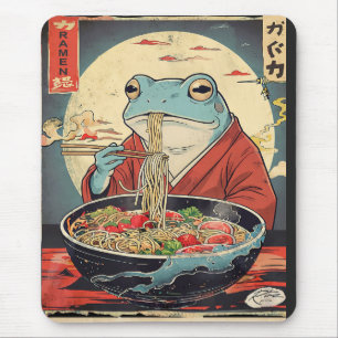 Vintage Japanese Frog Ramen for foodies  Mouse Mat