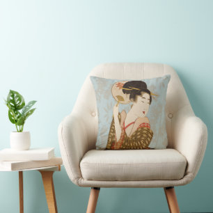 Vintage Japanese Geisha Girls in Kimonos Cushion