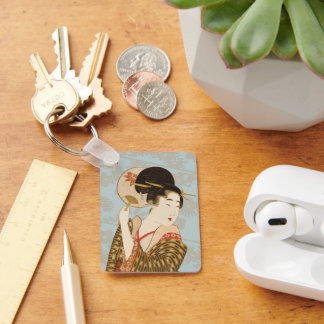 Vintage Japanese Geisha Girls in Kimonos Key Ring