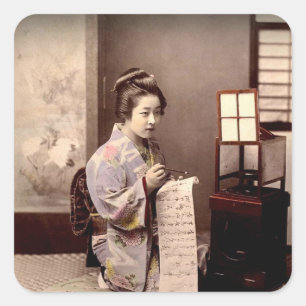 Vintage Japanese Geisha - Letter Writer Sticker