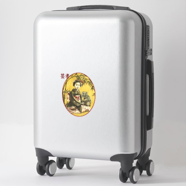 Vintage Japanese Geisha sticker (Suitcase)