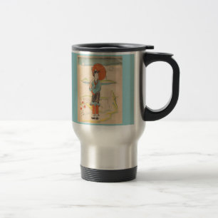 Vintage Japanese Geisha Travel Mug