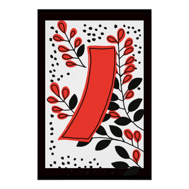Vintage japanese Hanafuda Art -July ribbon Poster (Front)