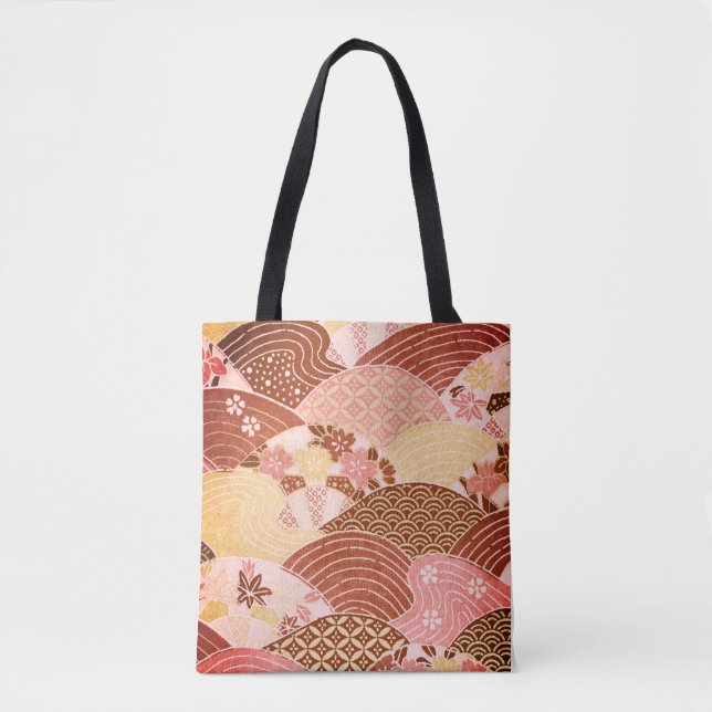 Vintage Japanese Hills and Rivers Tote Bag (Front)