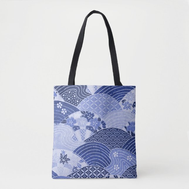 Vintage Japanese Hills and Rivers Tote Bag (Front)