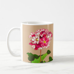Vintage Japanese Hydrangea. Pink and Green Coffee Mug