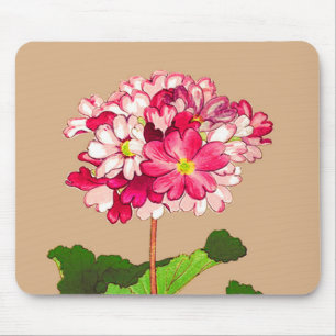 Vintage Japanese Hydrangea. Pink and Green Mouse Mat