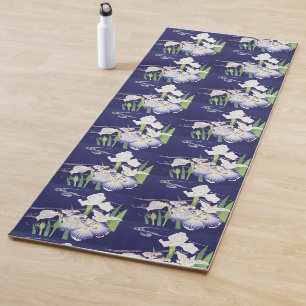 Vintage Japanese Iris Art Print Kogyo Tsukioka Yoga Mat