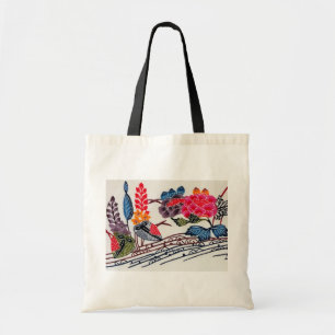 Vintage Japanese KIMONO Floral Pattern Tote Bag