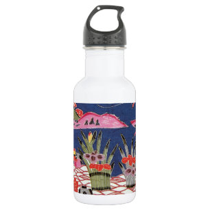 Vintage Japanese Kimono Textile (Bingata) 532 Ml Water Bottle