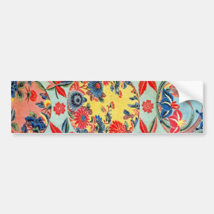 Vintage Japanese Kimono Textile (Bingata) Bumper Sticker