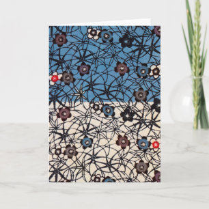 Vintage Japanese Kimono Textile (Bingata) Card