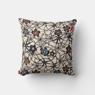 Vintage Japanese Kimono Textile (Bingata) Cushion
