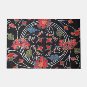Vintage Japanese Kimono Textile (Bingata) Doormat