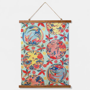 Vintage Japanese Kimono Textile (Bingata) Hanging Tapestry