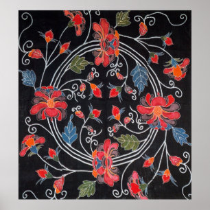 Vintage Japanese Kimono Textile (Bingata) Poster
