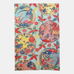 Vintage Japanese Kimono Textile (Bingata) Tea Towel