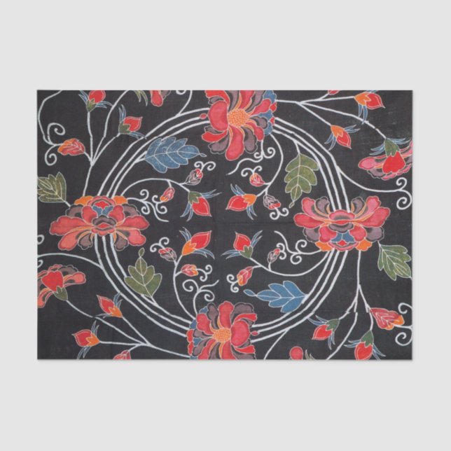 Vintage Japanese Kimono Textile (Bingata) Tissue Paper (Front)