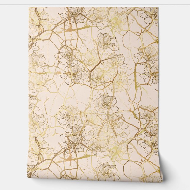 Vintage Japanese Kintsugi Wallpaper (Unrolling)