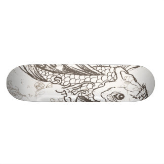 vintage japanese koi fish art skateboard
