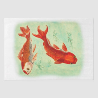 Vintage Japanese Koi Fish Decoupage Tissue Paper