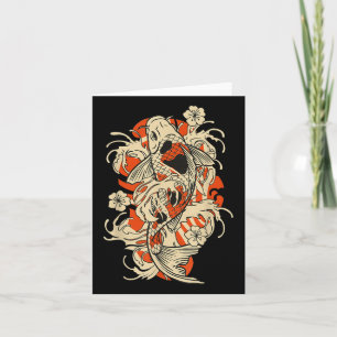 Vintage Japanese Koi Fish Japan Card