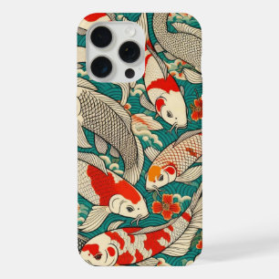 Vintage Japanese Koi Fish Pattern Painting iPhone 15 Pro Max Case