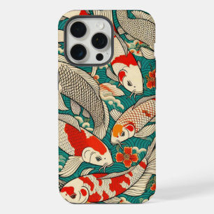 Vintage Japanese Koi Fish Pattern Painting iPhone 15 Pro Max Case