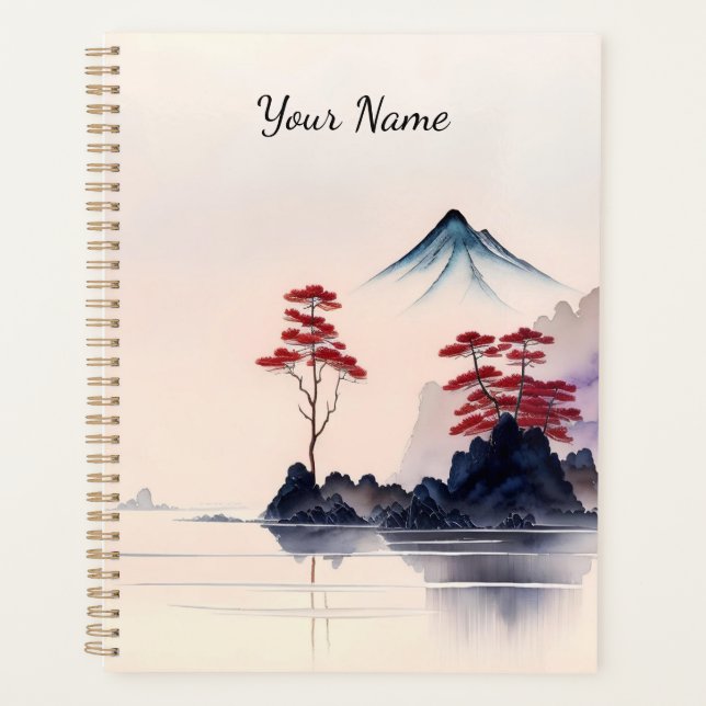 Vintage Japanese Landscape Art Planner (Front)