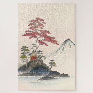 Vintage Japanese Landscape Art Print Jigsaw Puzzle