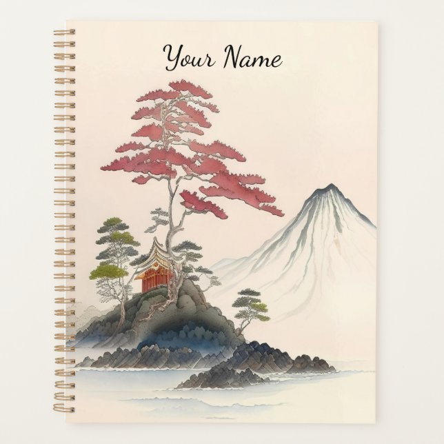 Vintage Japanese Landscape Art Print Planner (Front)