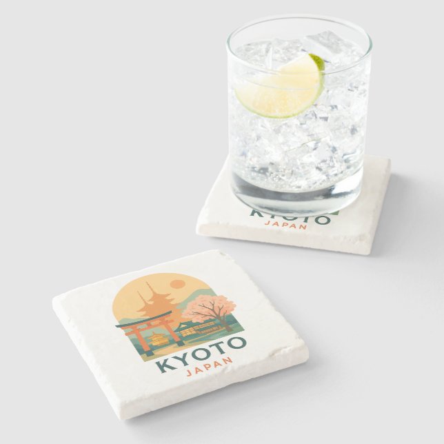 Vintage Japanese Landscape Stone Coaster (Side)
