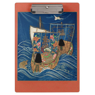 Vintage Japanese Lucky Treasure Ship G.A. Audsley Clipboard