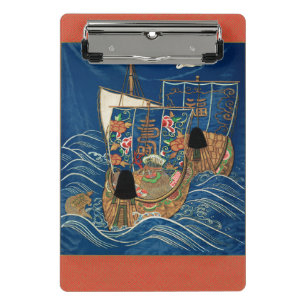 Vintage Japanese Lucky Treasure Ship G.A. Audsley Mini Clipboard