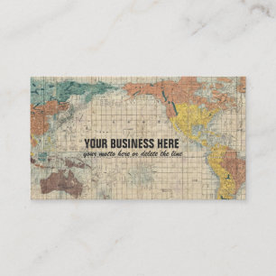 Vintage Japanese Map of the World Business Card