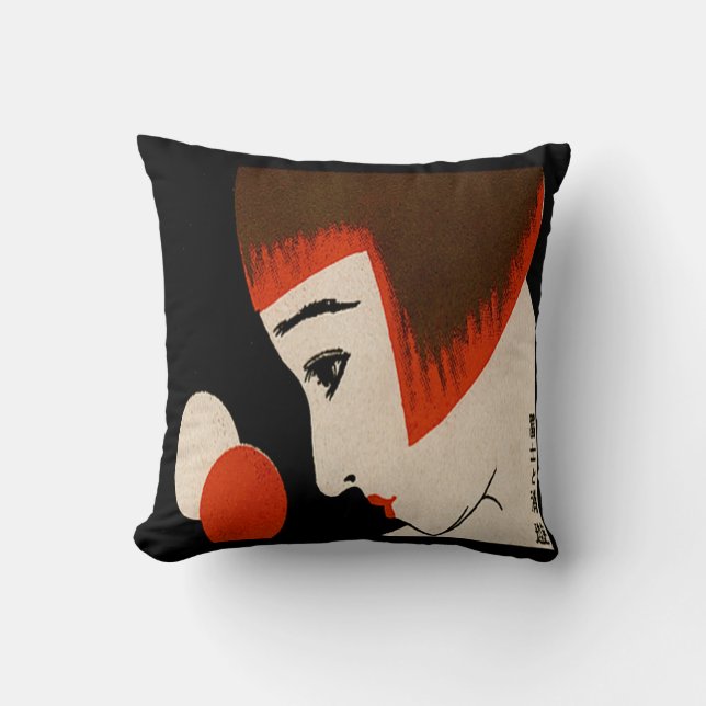 Vintage Japanese Matchbook Cover 1930 Deco Cushion (Front)